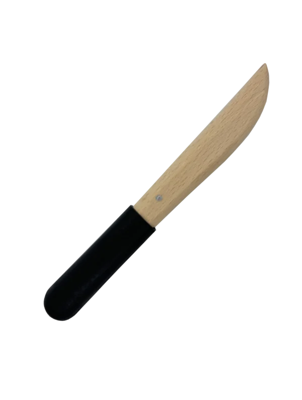 Entgratmesser Nr. 130 mit Holzgriff und schwarzer Kunstoffkappe