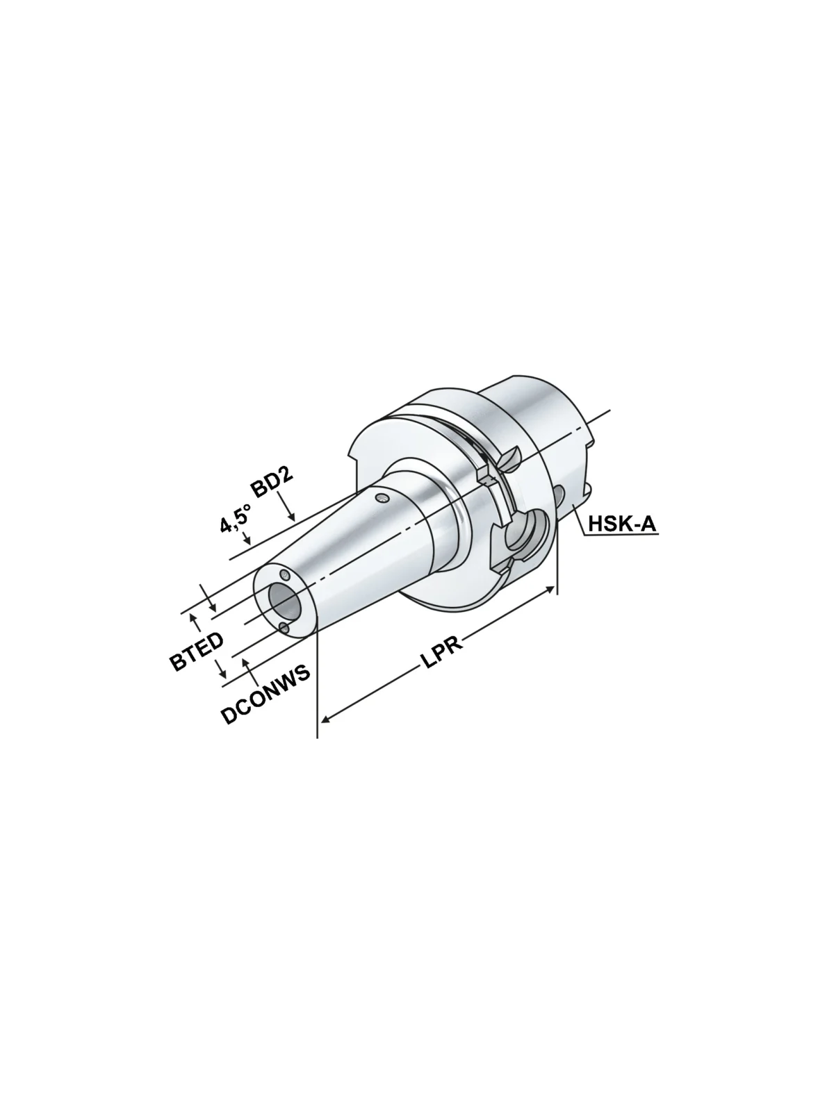 Schrumpffutter mit Kühlkanälen 4,5° HSK 63 - (D14-32) - (L90-160)