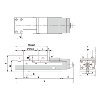 Präzisionsschraubstock ALQ-160G/HV mechanisch mit Spannkraftverstärker