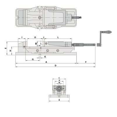 Präzisionsschraubstock MP-80A mechanisch mit Spannkraftverstärker
