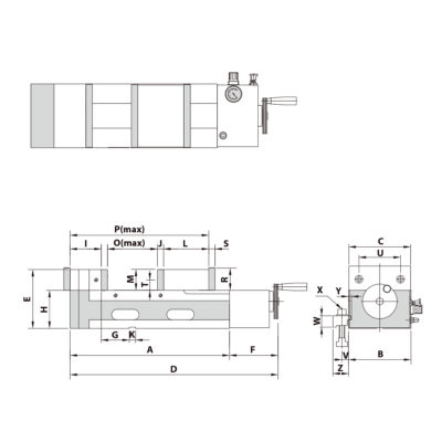 Präzisionsschraubstock AMP-150G/HV Pneumatik hydraulisch