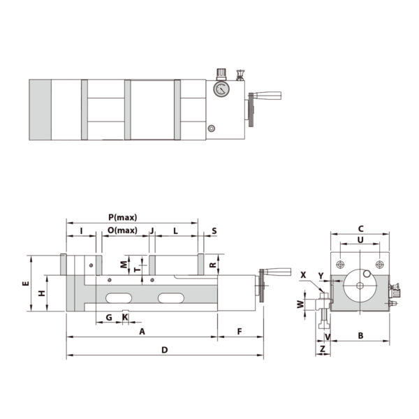 KS18150_2 Präzisionsschraubstock AMP-150G/HV Pneumatik hydraulisch