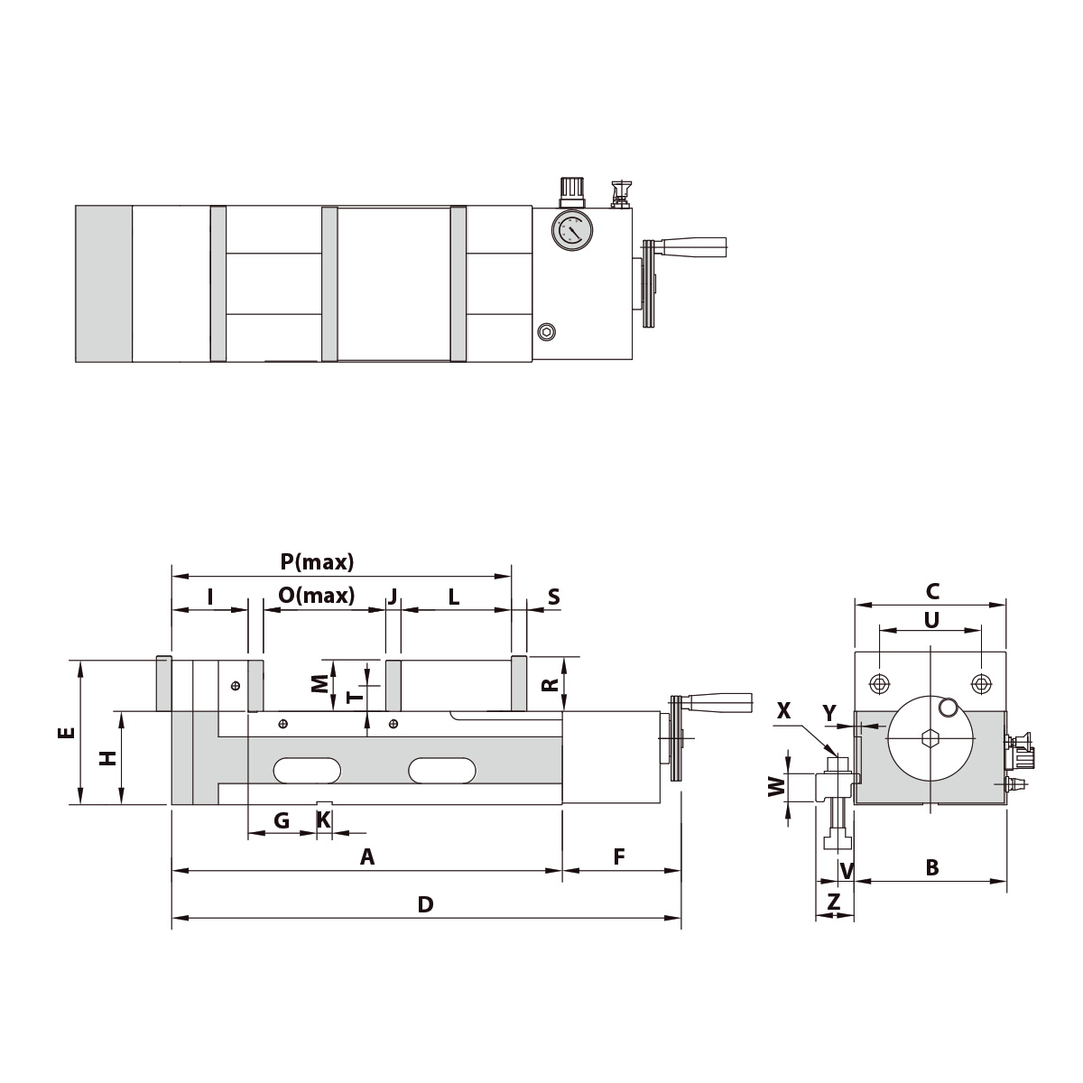 Präzisionsschraubstock AMP-150G/HV Pneumatik hydraulisch
