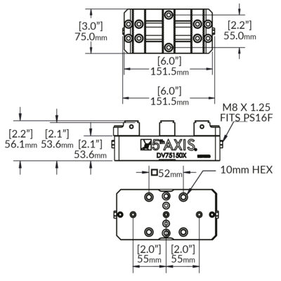 Doppelspannstock DV7550X-J1 RockLock™ 52mm