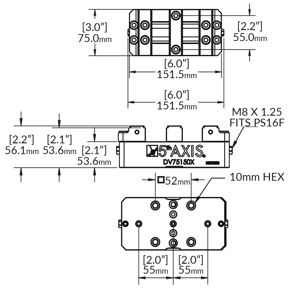 Doppelspannstock DV7550X-J1 RockLock™ 52mm