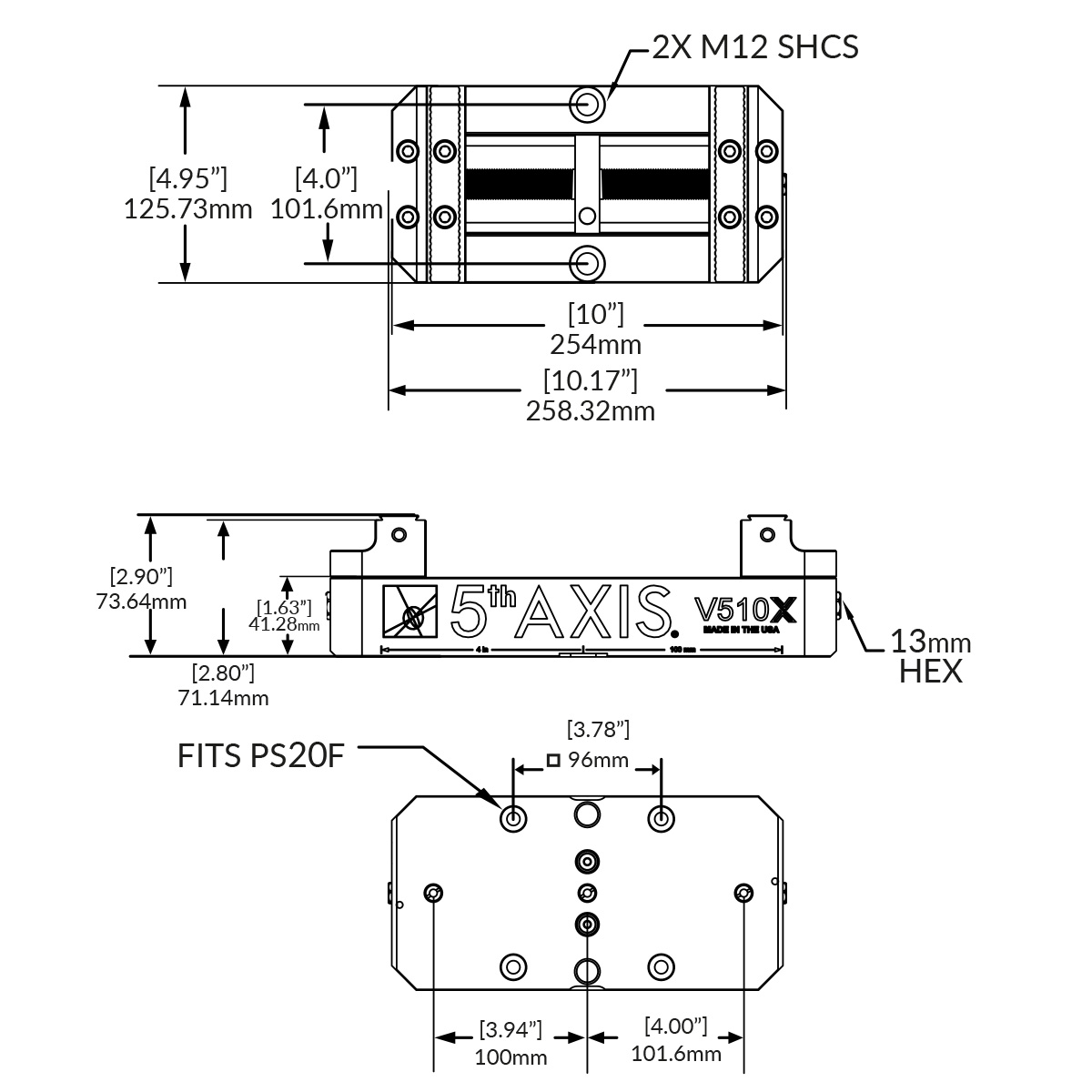 Zentrischspanner V510X RockLock™ 96mm