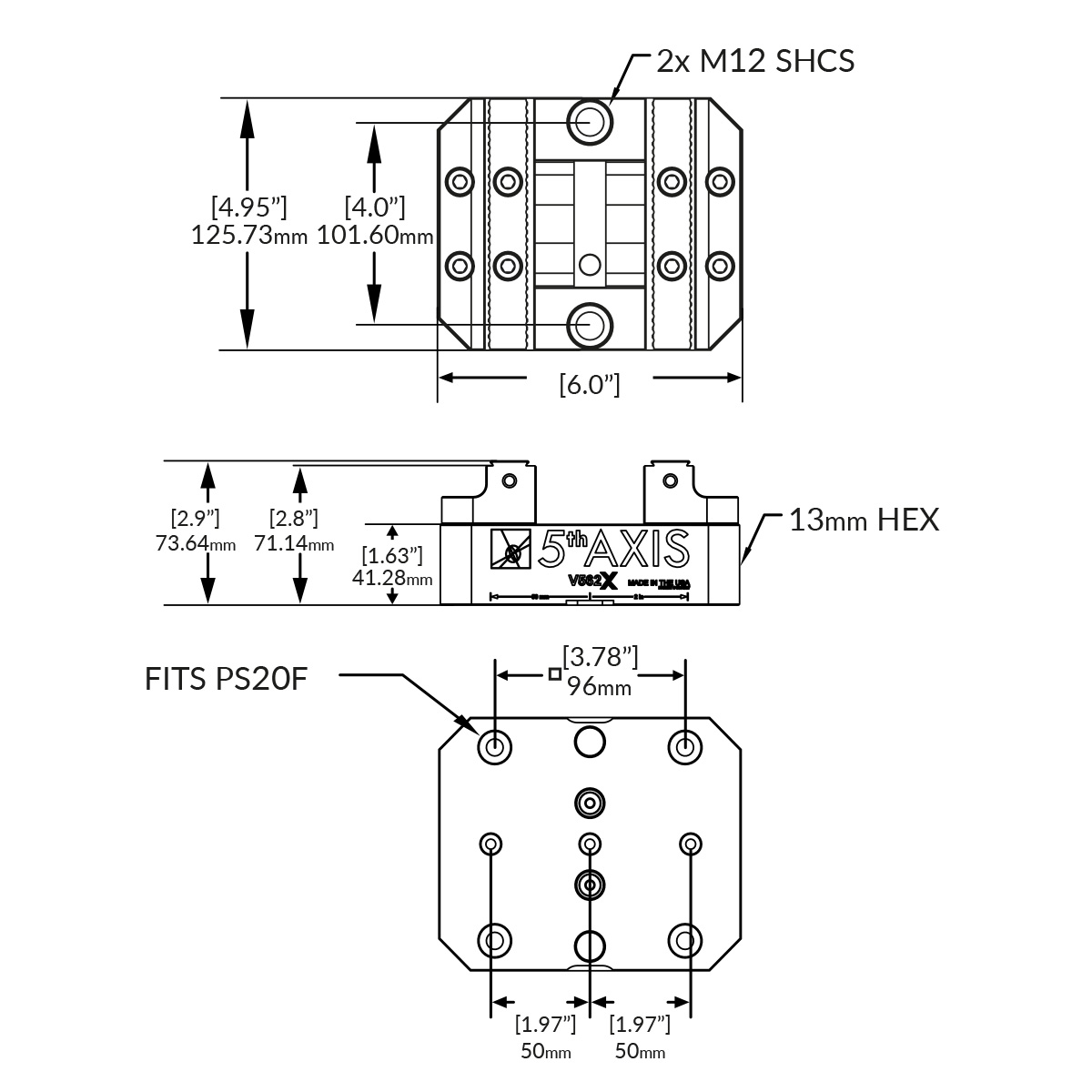 Zentrischspanner V562X RockLock™ 96mm