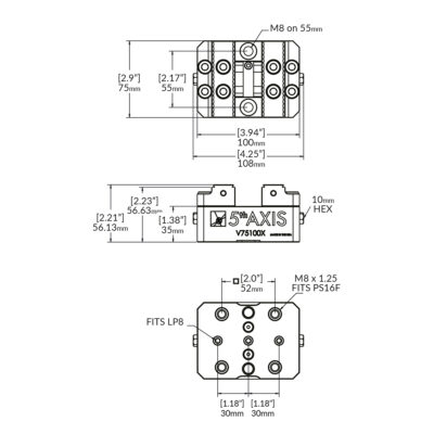 Zentrischspanner V75100X RockLock™ 52mm