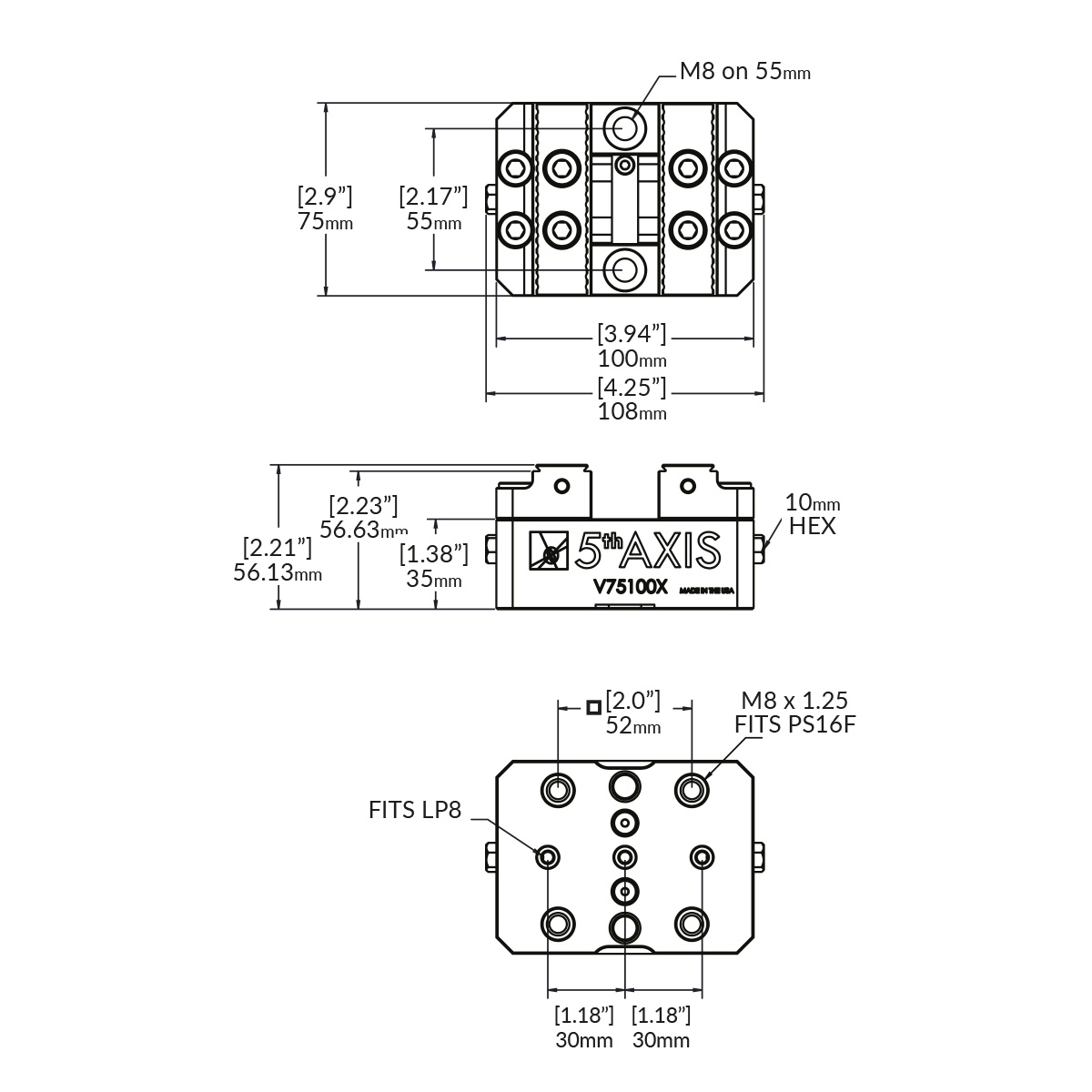 Zentrischspanner V75100X RockLock™ 52mm